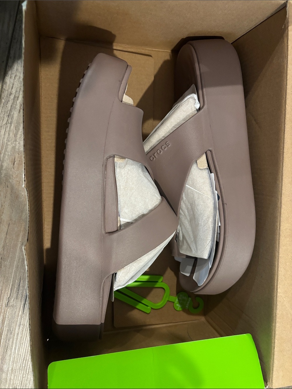 CROCS Brown Slide Sandals - Picture 7 of 9